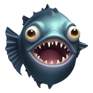 Anglerfish with a glowing lure hanging from its forehead, sharp teeth, and big eyes. sticker