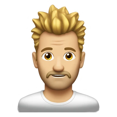 European, golden Mohawk hairstyle, beard, man, middle-aged. sticker