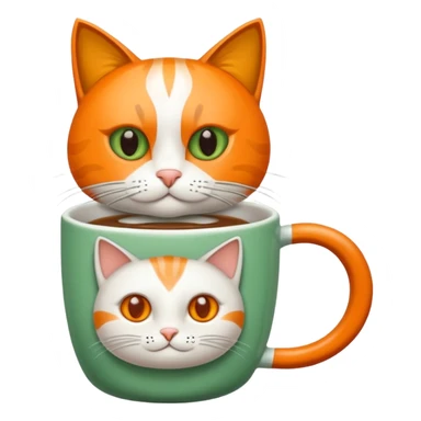 Gato naranja tomando café frio sticker