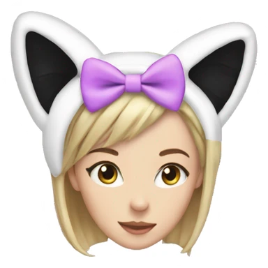 Cat ear headband with bow sticker