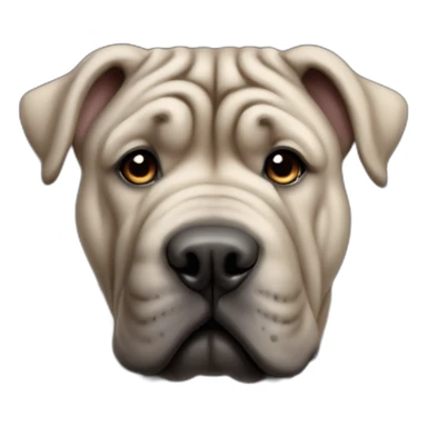 Dog gray shar-pei full-height sticker