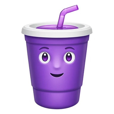 ios styrofoam cup.  purple liquid inside (no straw) (no face) sticker