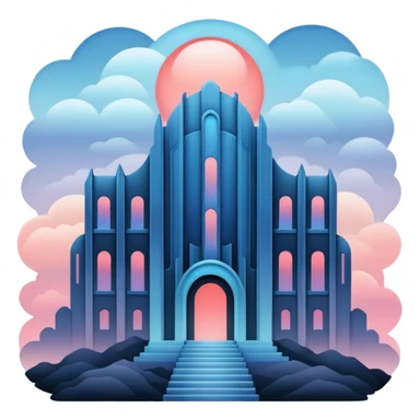 Ghostly Pastel Black Blue Reddish Spectral Gloomy Dusky Dystopian Apocalyptic Aesthetic Scenery Deco sticker