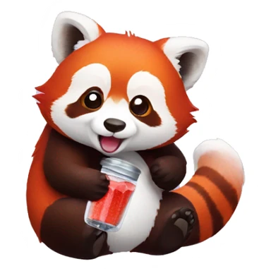 Red panda has salt shaker in his hand sticker