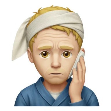 van gogh holding his ear sticker