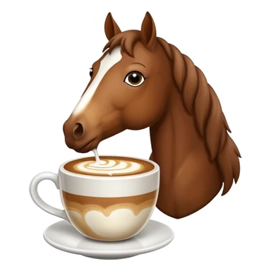 Horse eating cappuccino sticker