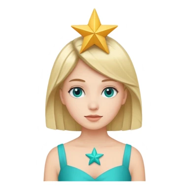 star wearing a turquoise dress shaped into a star not a person sticker