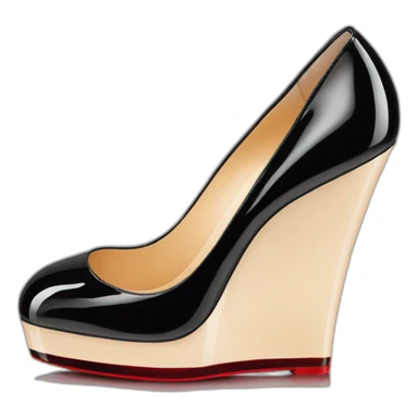 One WEDGE heel LOUBOUTIN black PATENT sticker