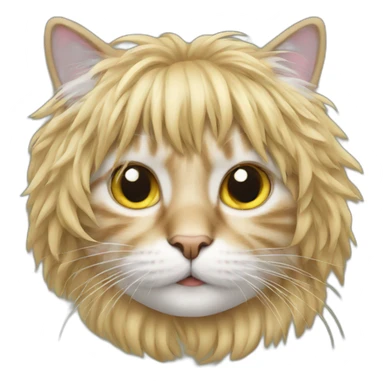 Cat with wig sticker