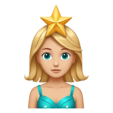 star face wearing a turquoise dress shaped into a real star not a human sticker