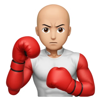 Saitama red hand punch with boxing glove sticker