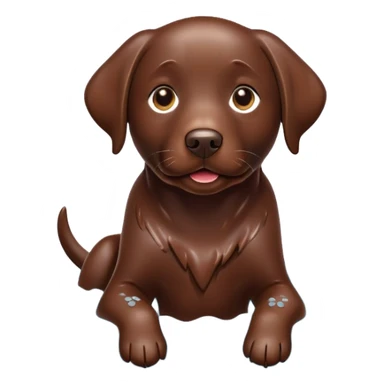 Chocolate Labrador bathes sticker