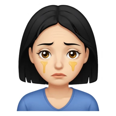 Tired overwhelmed mama black hair dark brown eye black hair  sticker