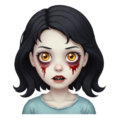 garota zumbi com cabelo preto ondulado sticker