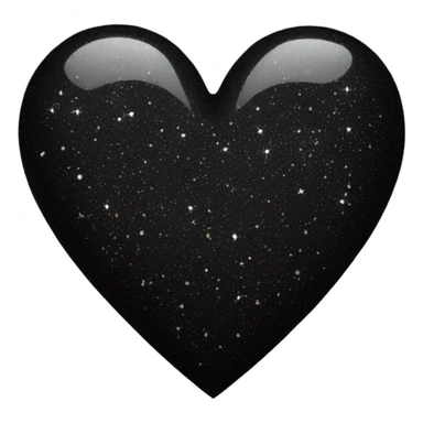 Black heart with sparkles sticker