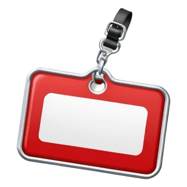 classic red and white name tag with the word 'CONTENT' sticker