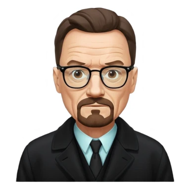 Walter white in coat and black glasses  sticker