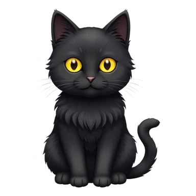 small black cat with yellow eyes sticker