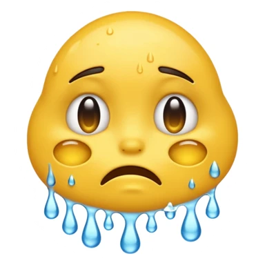 embarrased yellow emoji sqeezing eyes shut with sweat coming down the face sticker