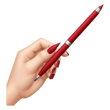 the hand writes with a dark red pen sticker