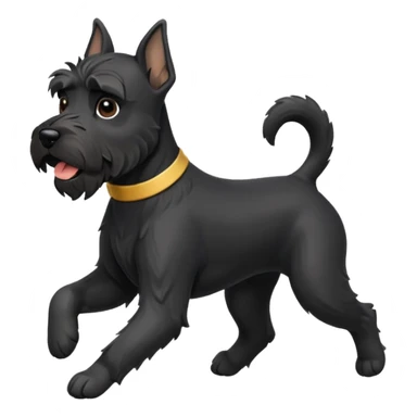 Black mini schnauzer running sticker
