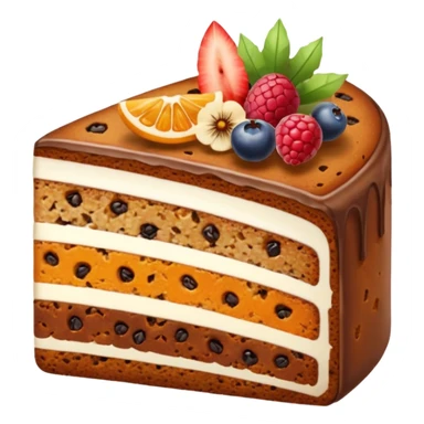 slice of fruit cake with no frosting, simple, clear sticker