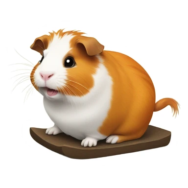 Guinea pig riding a orange cat sticker