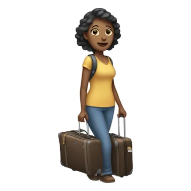 women carrying luggage sticker