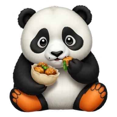 Panda eating momos sticker