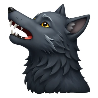 Lobo negro aullando sticker