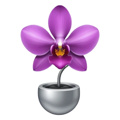 metallic chrome minimalistic gray orchid sticker
