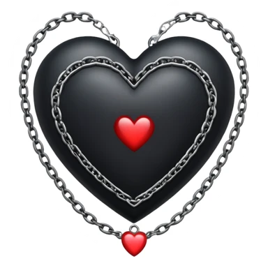 gothic style heart, black with silver chains sticker