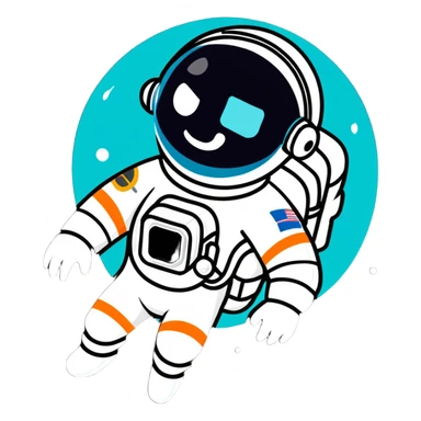 astronaut with pirate eyepatch in space sticker
