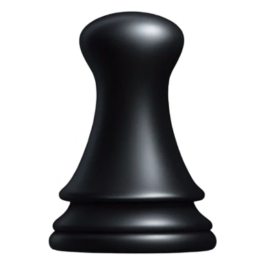 a black chess pawn (piece), just the face, with a wizard hat sticker