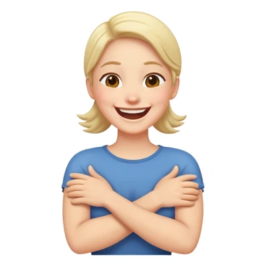 arms crossed around neck laughing  sticker