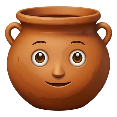 clay pottery without face sticker