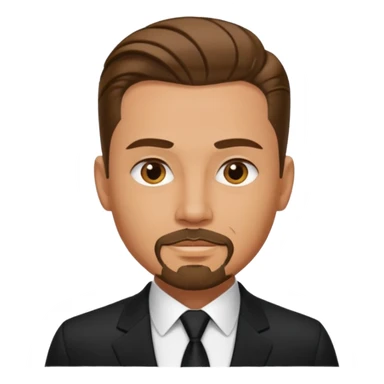 a man with great jawline , slicked back hair , goatee on his face sticker