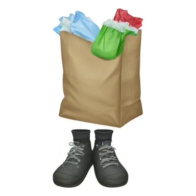 Crocs with plastic bags over socks sticker