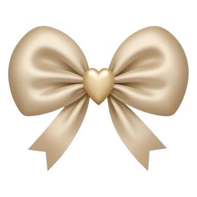 white heart with beige bow sticker