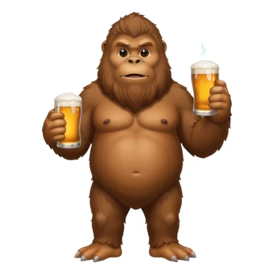 Bigfoot holding beer sticker