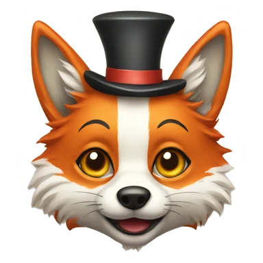 Clown fox sticker