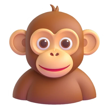 3D monkey emoji Microsoft fluent style sticker