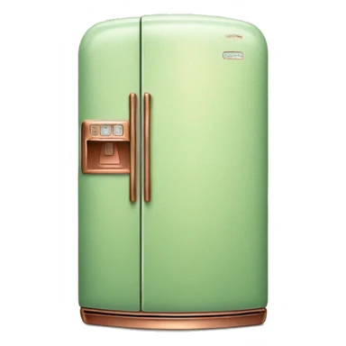 Realistic pastel green and metallic copper vintage fridge.  sticker