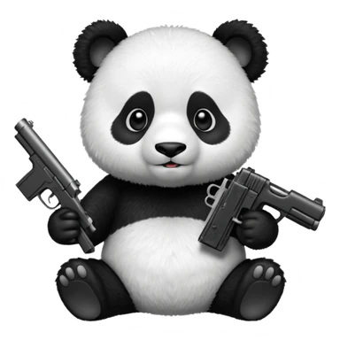 Panda with a gun sticker