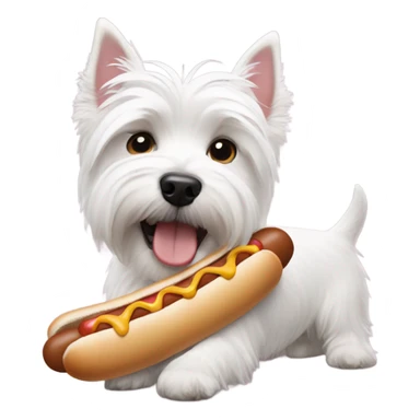 Westie with a hot dog sticker