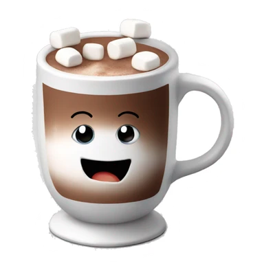 Hot chocolate In a mug with marshmallows  sticker