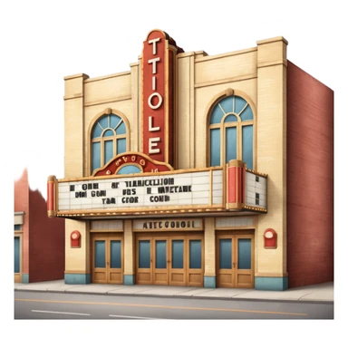 An old vintage movie theater exterior sticker