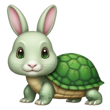  lapin qui a les yeux fermés et la tortu qui mange de la letu sticker