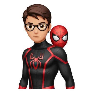 Full Black with black outlines  colored suit spider man sticker