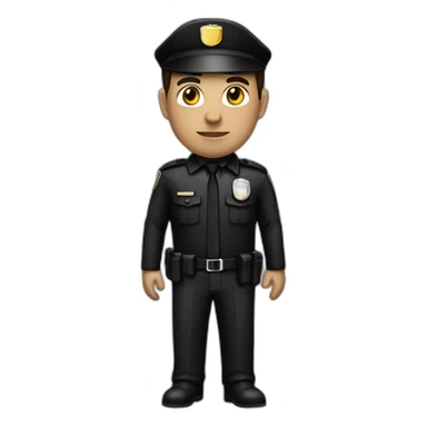 brunette dark security guard Man with black clothe sticker